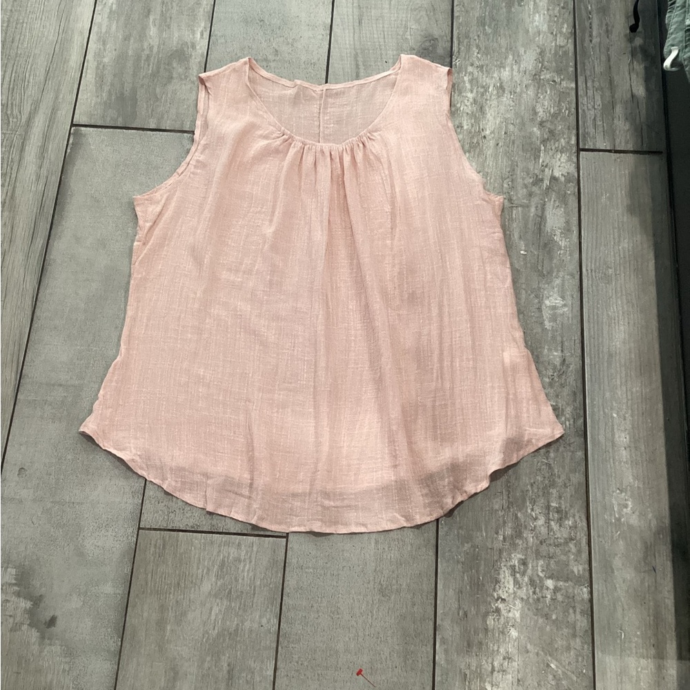 Pink Pleated Blouse with Relaxed Fit size 3X #37